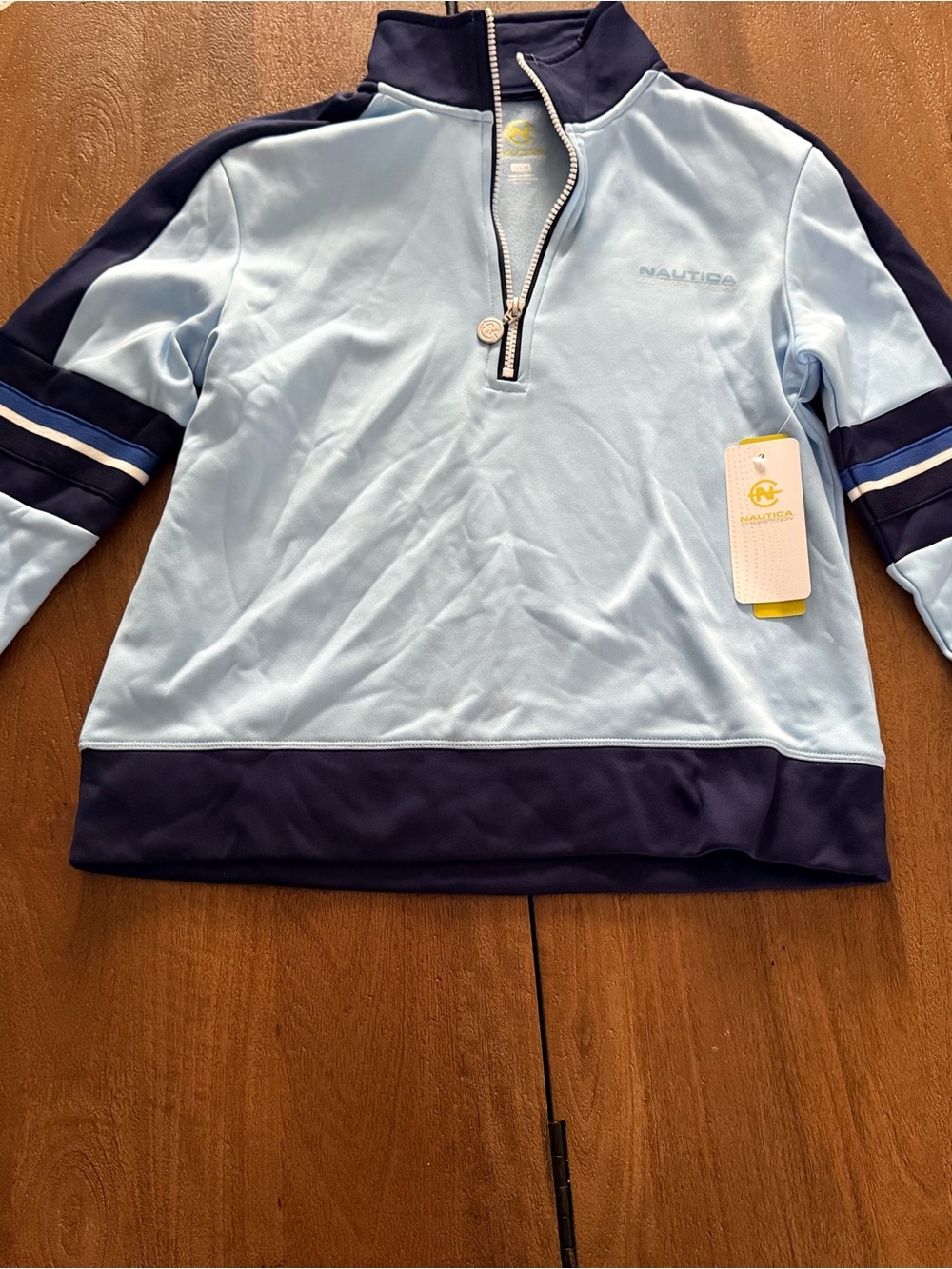 Nautica Light Blue & Navy Quarter-Zip Pullover Hoodie for Kids